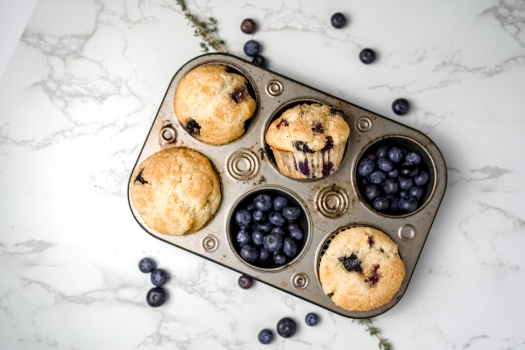 quick small batch blueberry muffin 