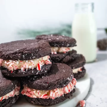 Chocolate peppermint sandwich cookies