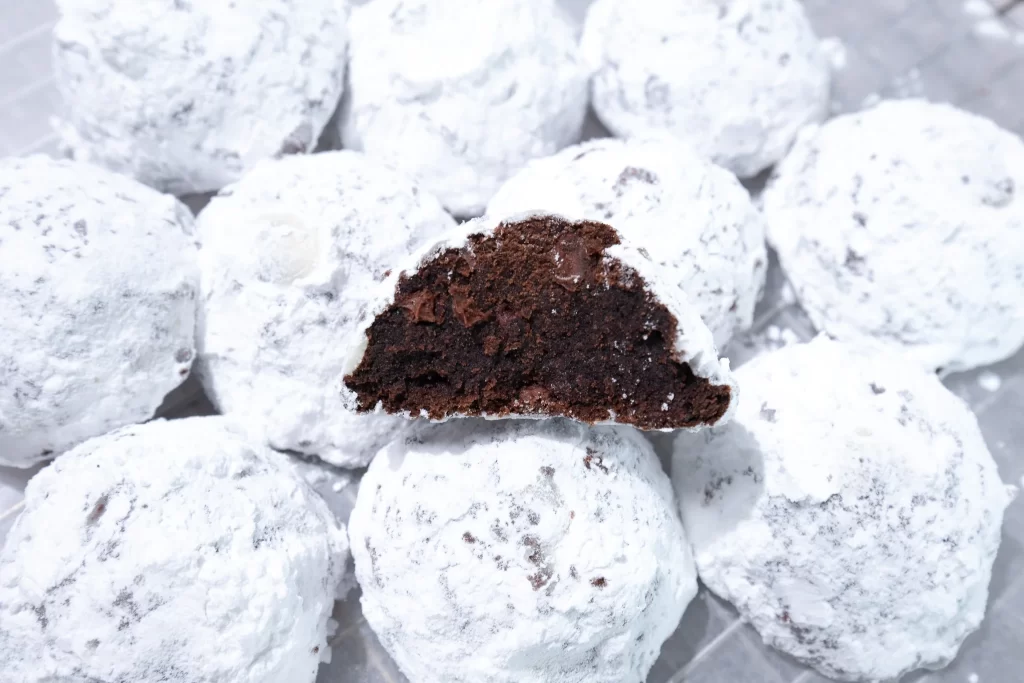 double chocolate snowball cookies 