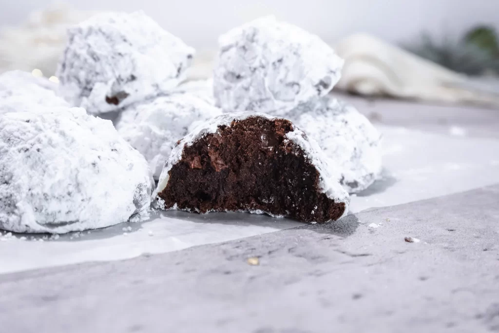 double chocolate snowball cookies