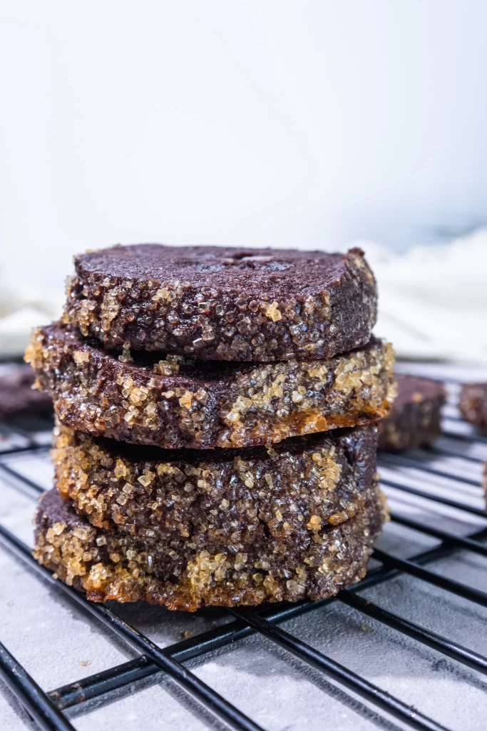 chocolate cherry shortbread cookies