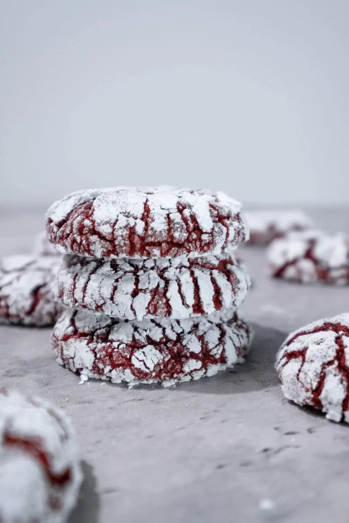 red velvet crinkle cookies