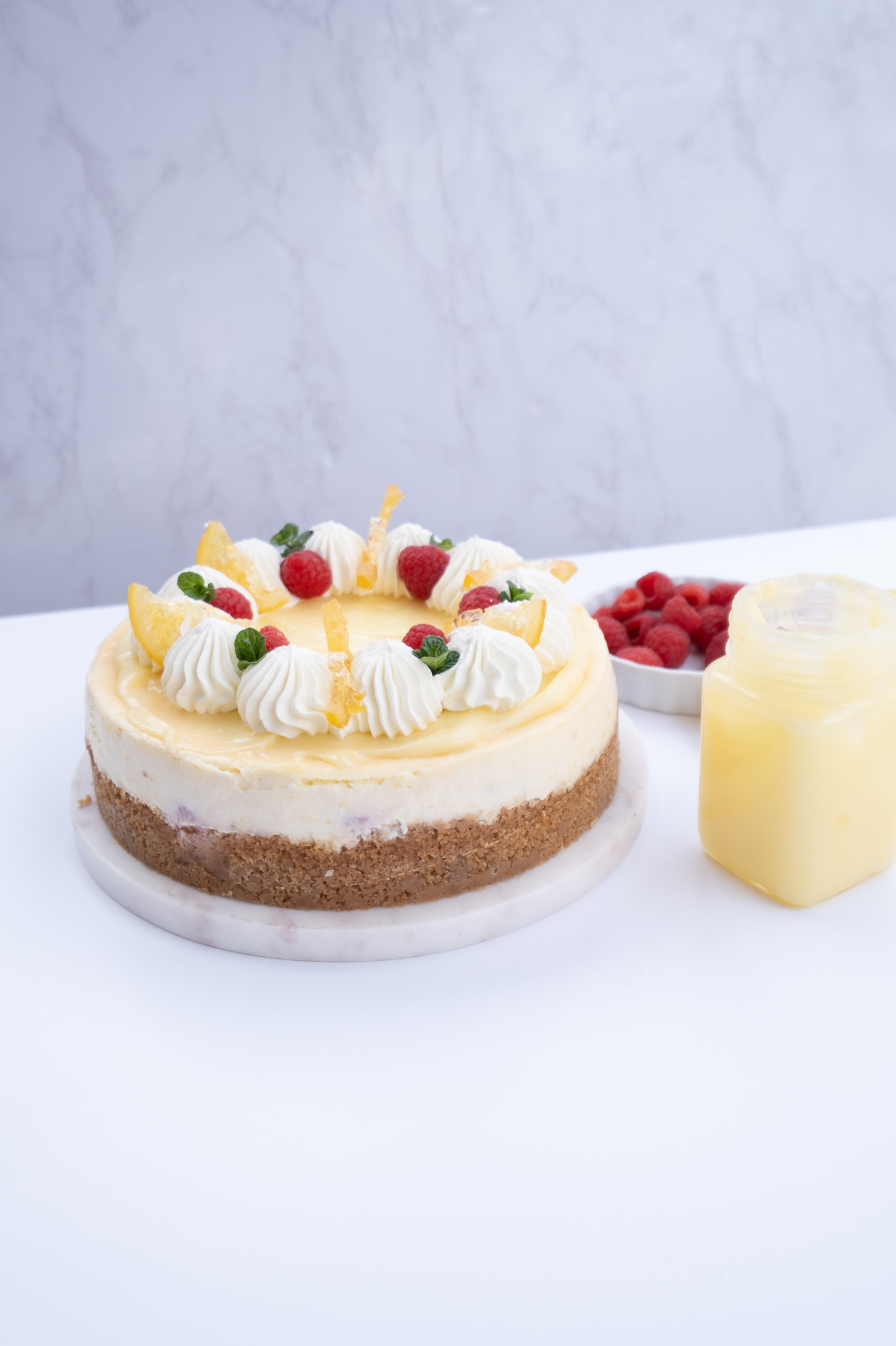 lemon raspberry cheesecake