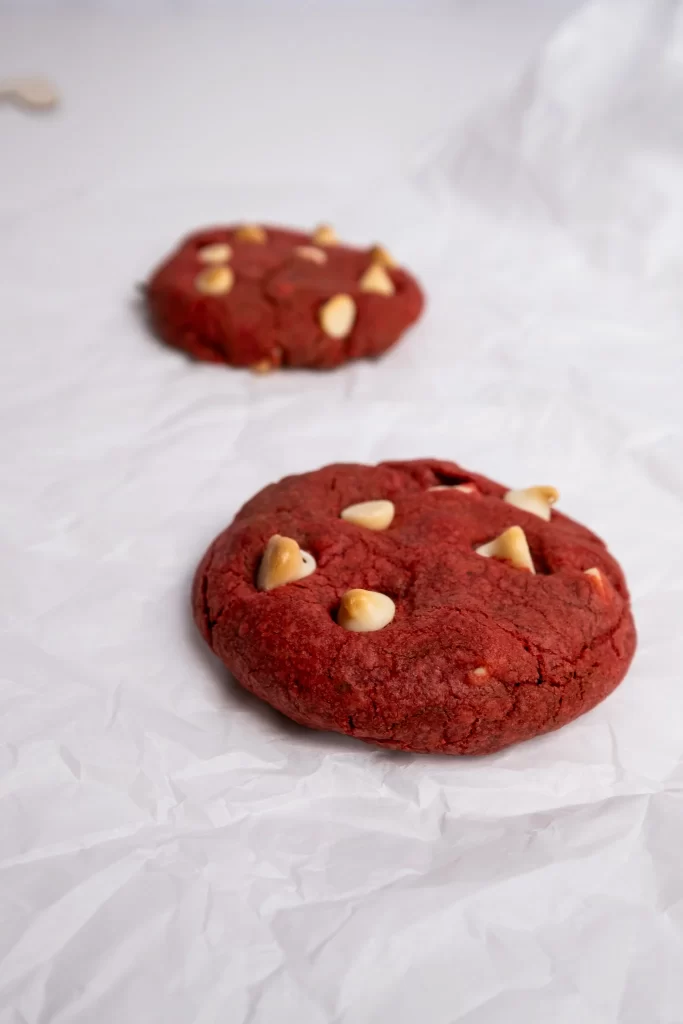 two red velvet cookies