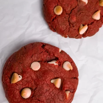 two red velvet cookies