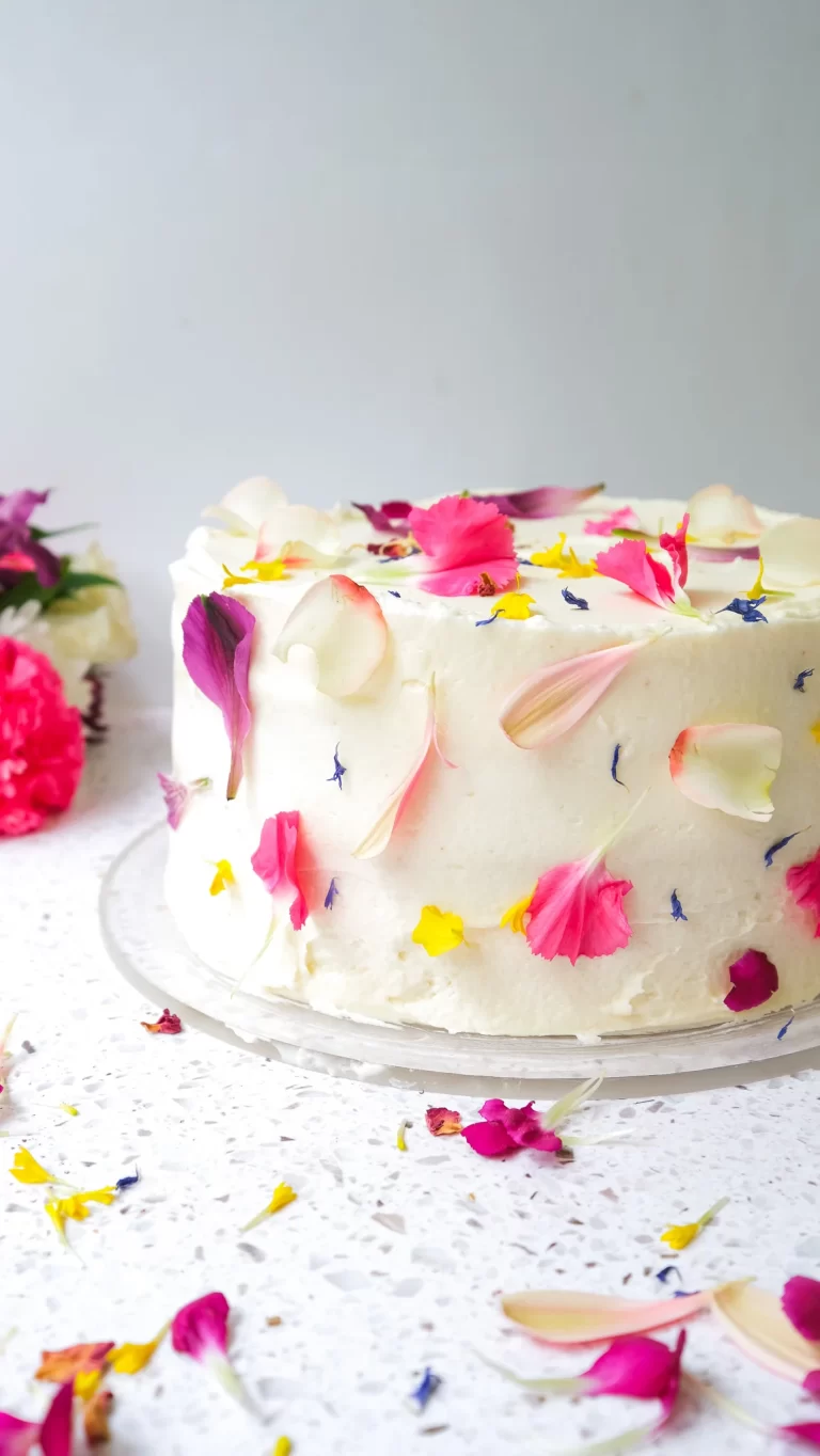 Floral funfetti cake