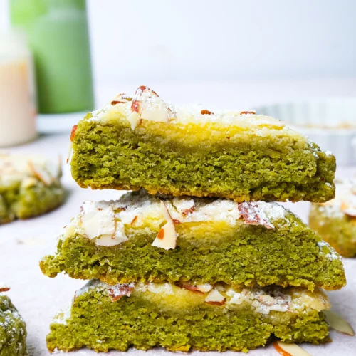 matcha almond croissant cookies