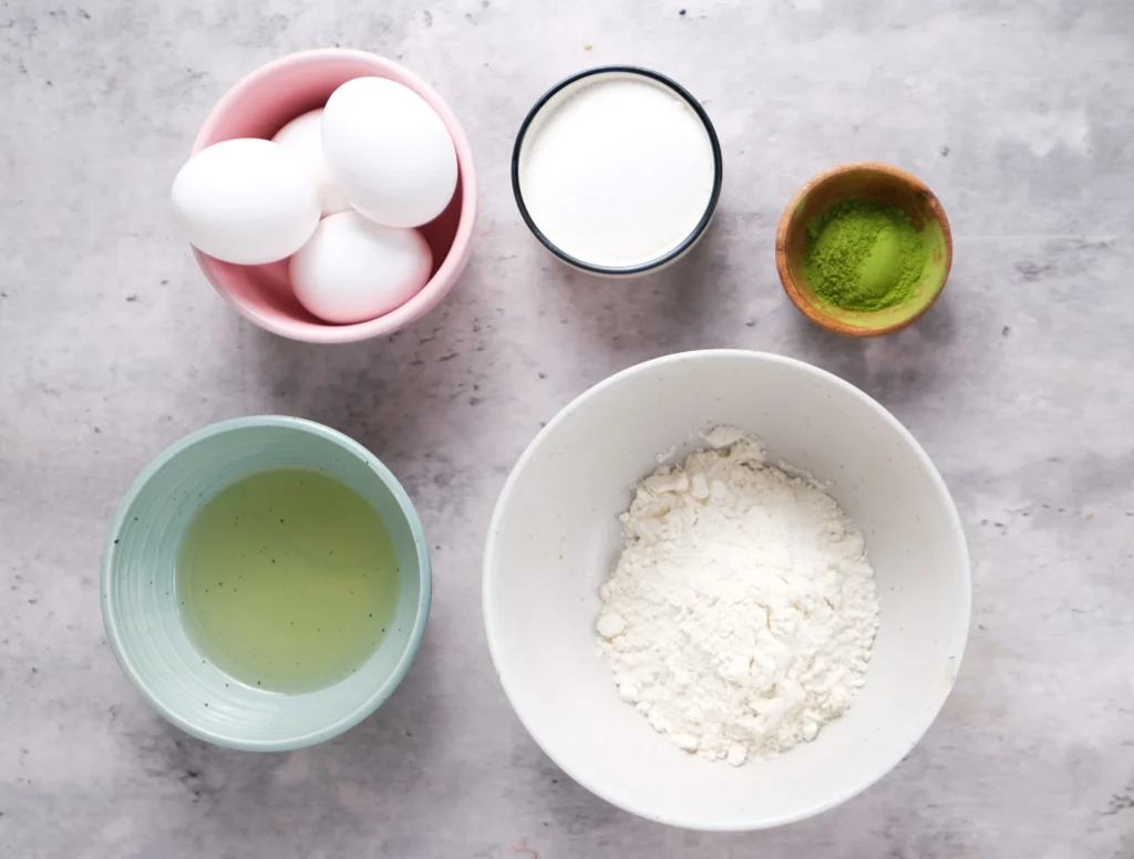 Matcha cake dry ingredients 