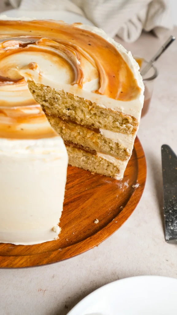 salted caramel banana cake