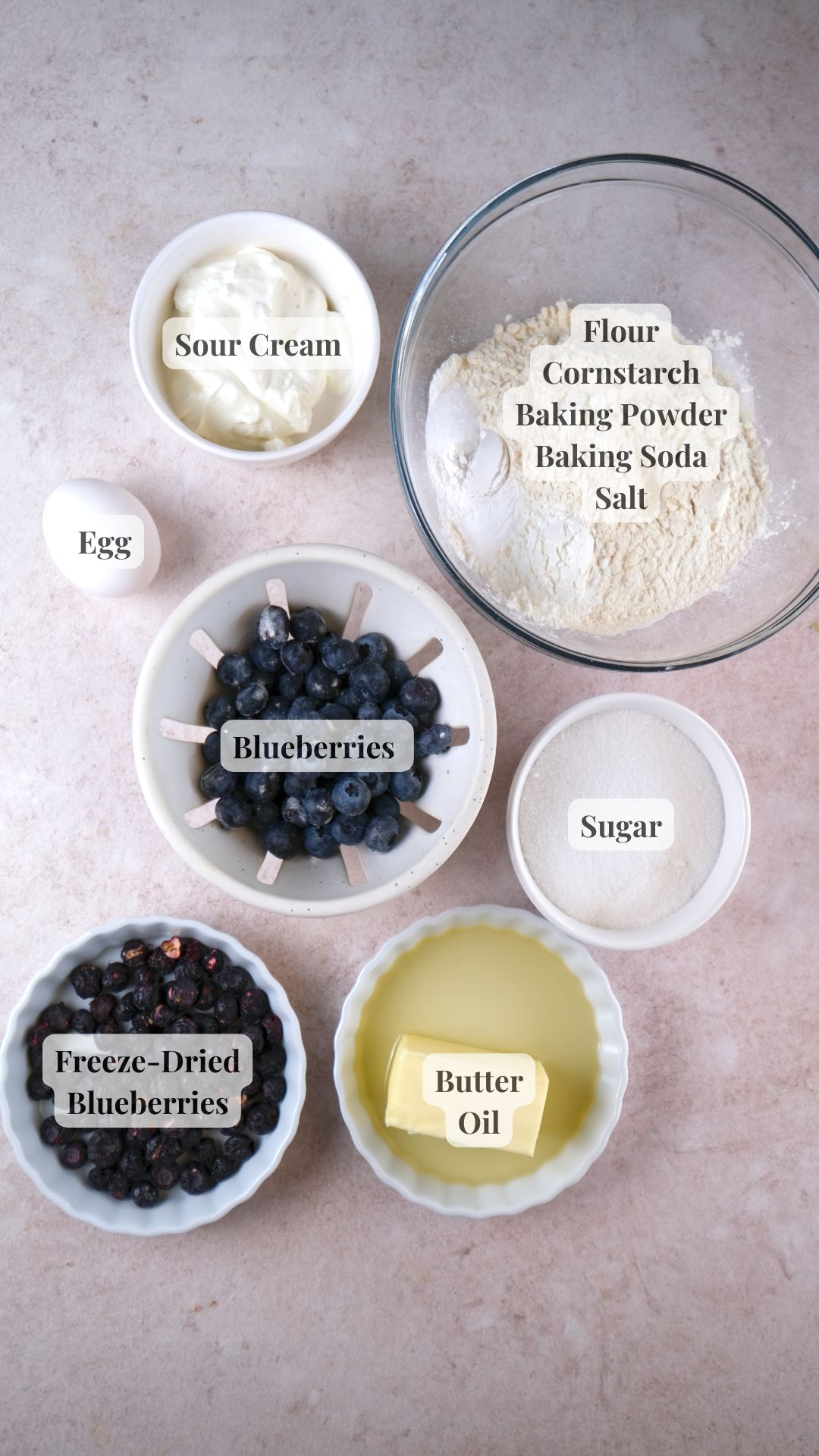 Blueberry cake Donuts ingredients