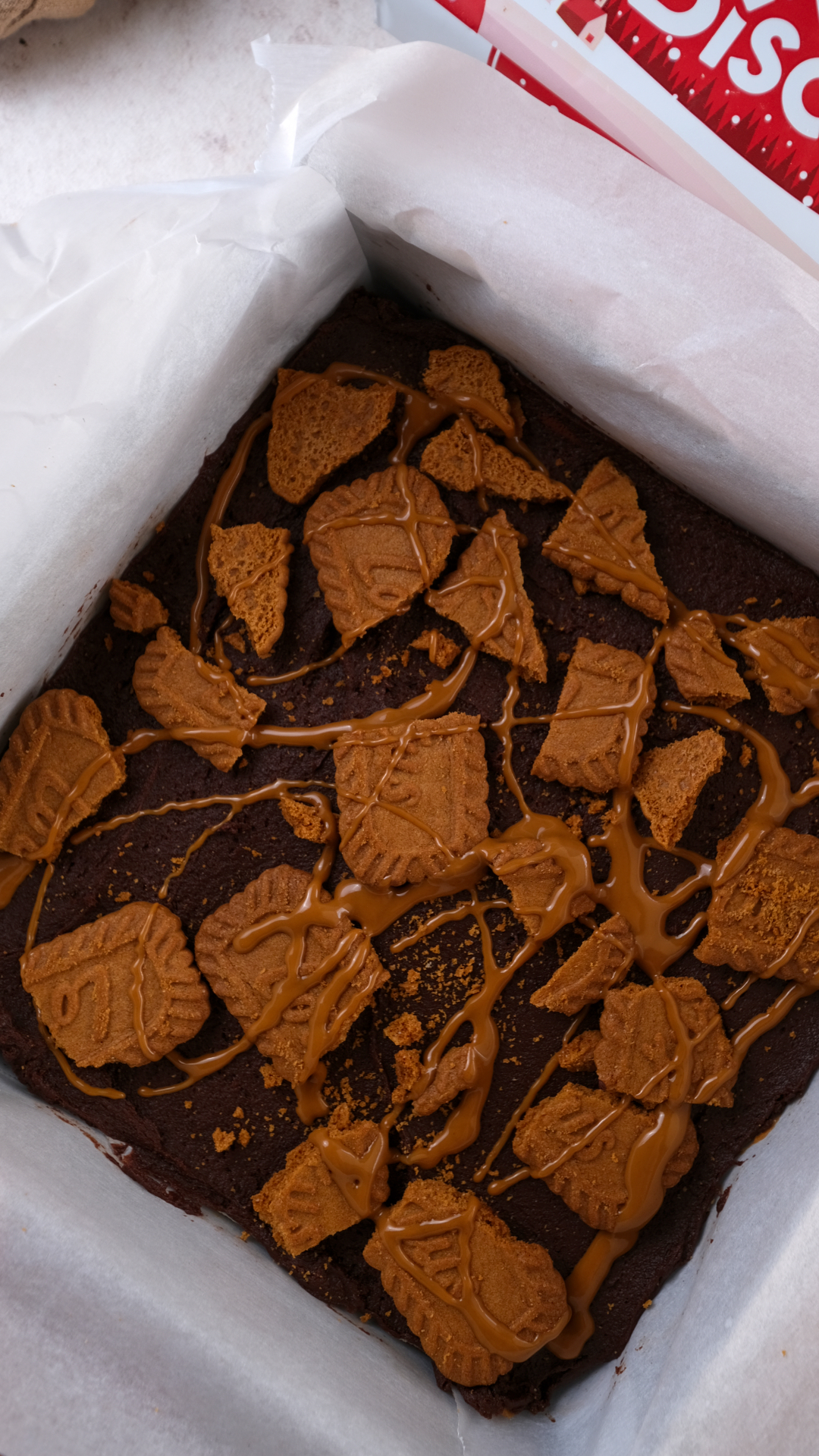 biscoff brownies before baking 