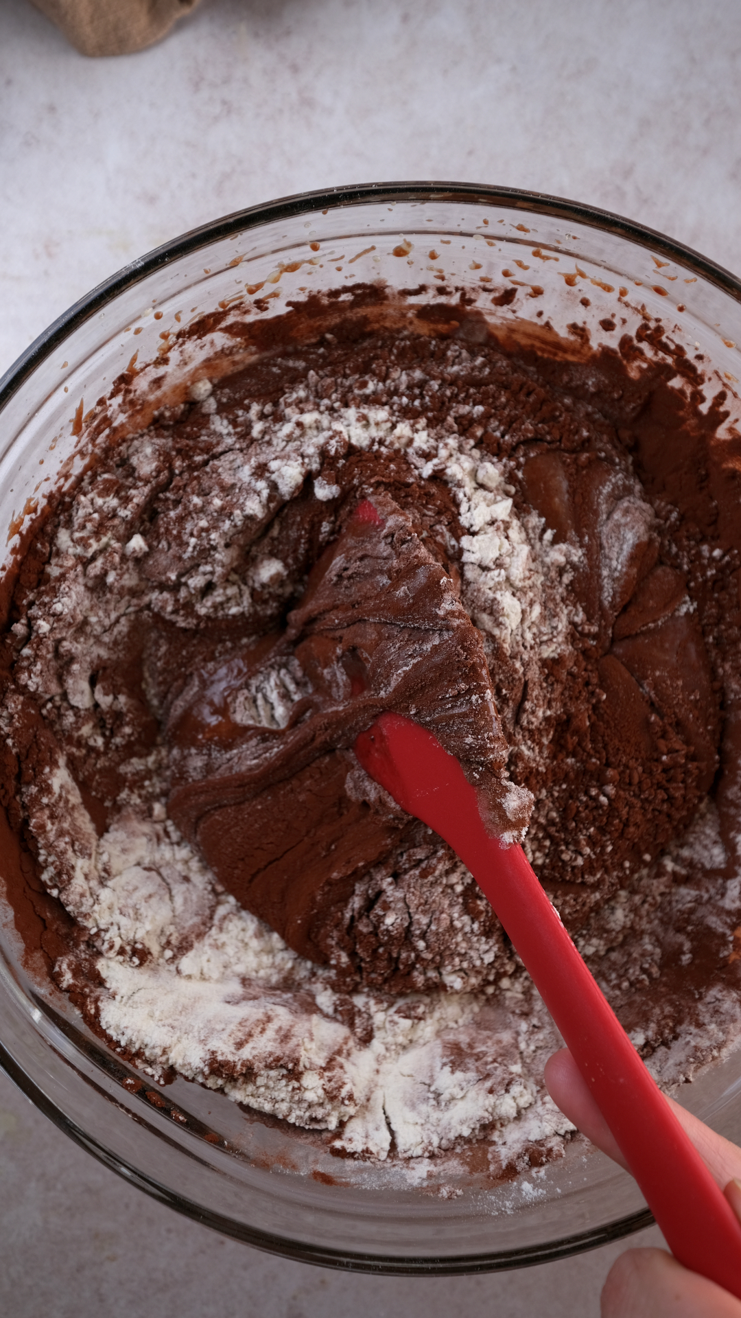 biscoff brownies fold in dry ingredients 