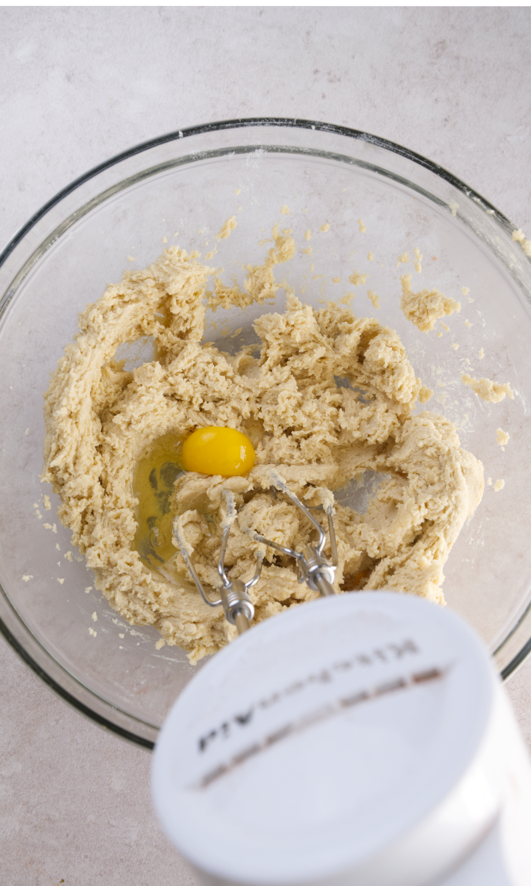 easter m&m Cookies batter with egg