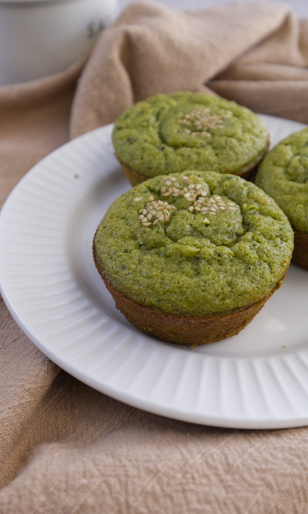matcha mochi muffins
