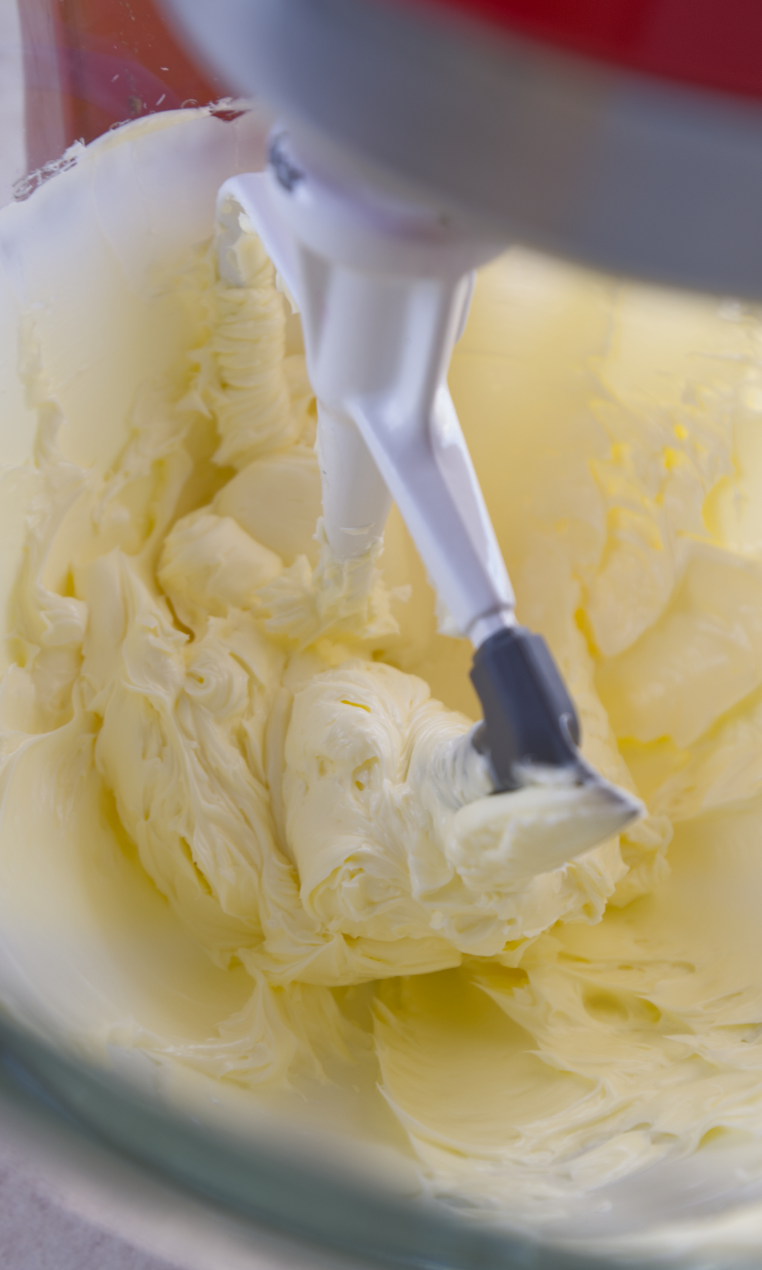 butter whipped to pale yellow 