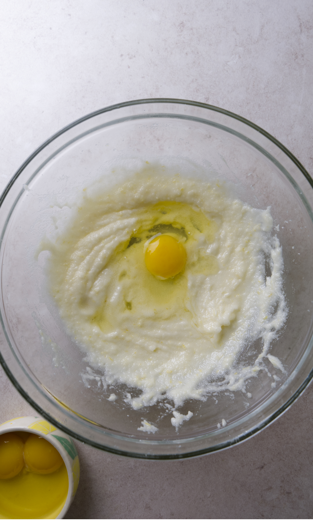 creamed mixture with eggs