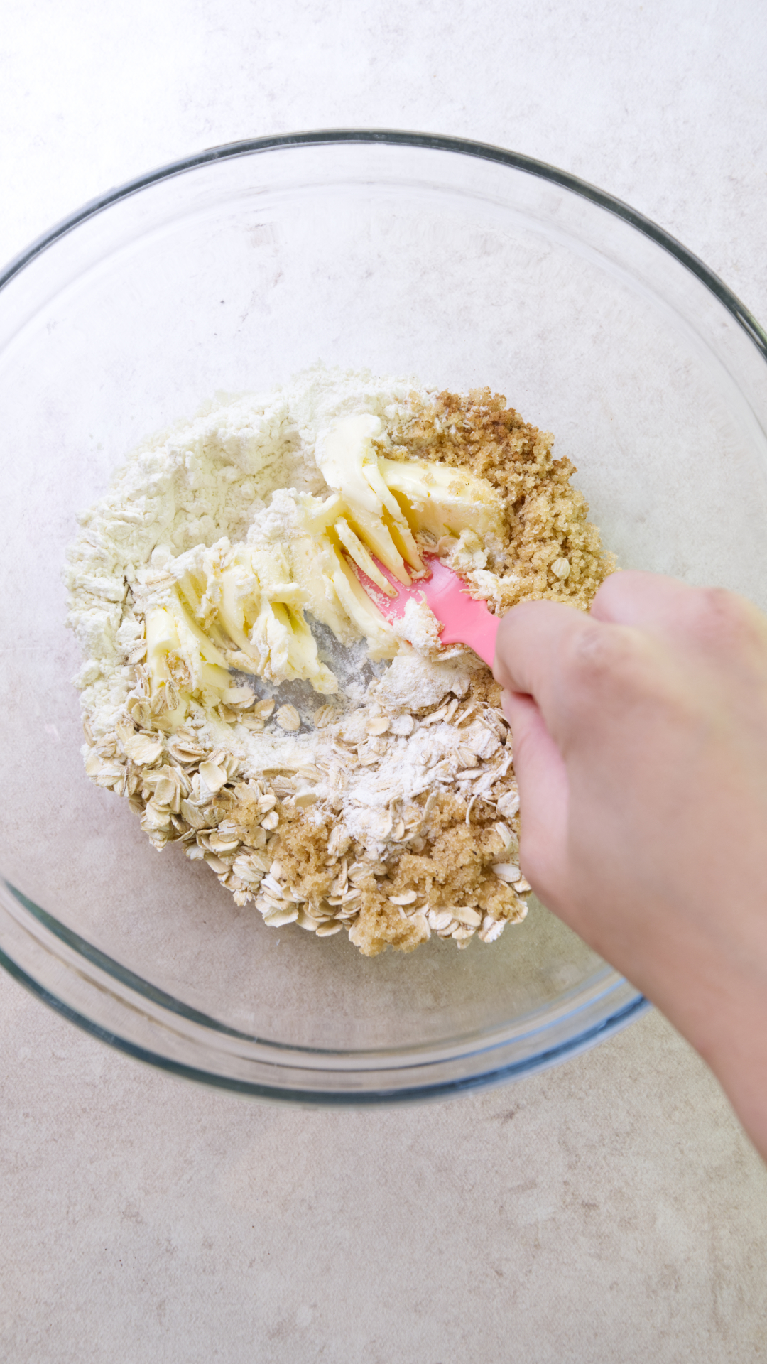Fork the fat in to create clumps