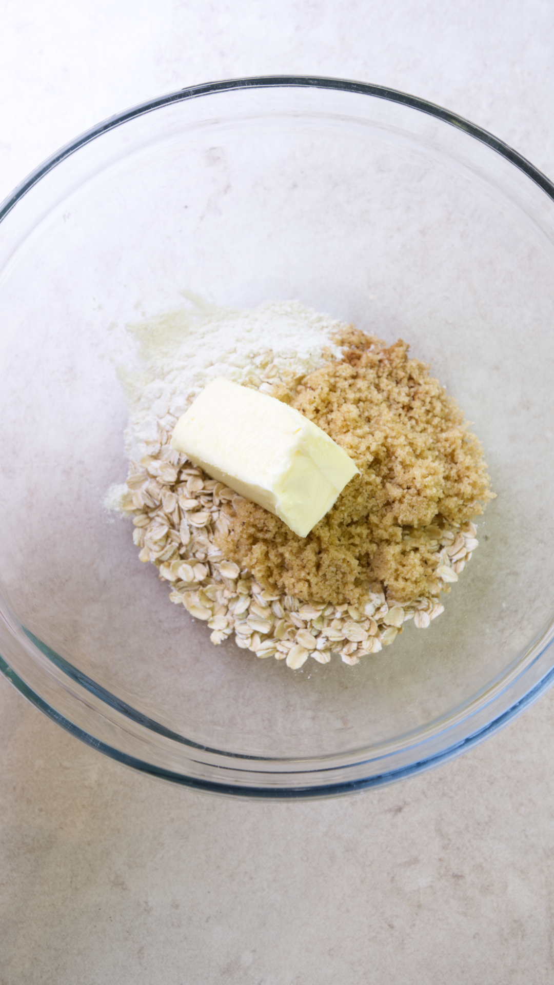 all streusel ingredients in bowl