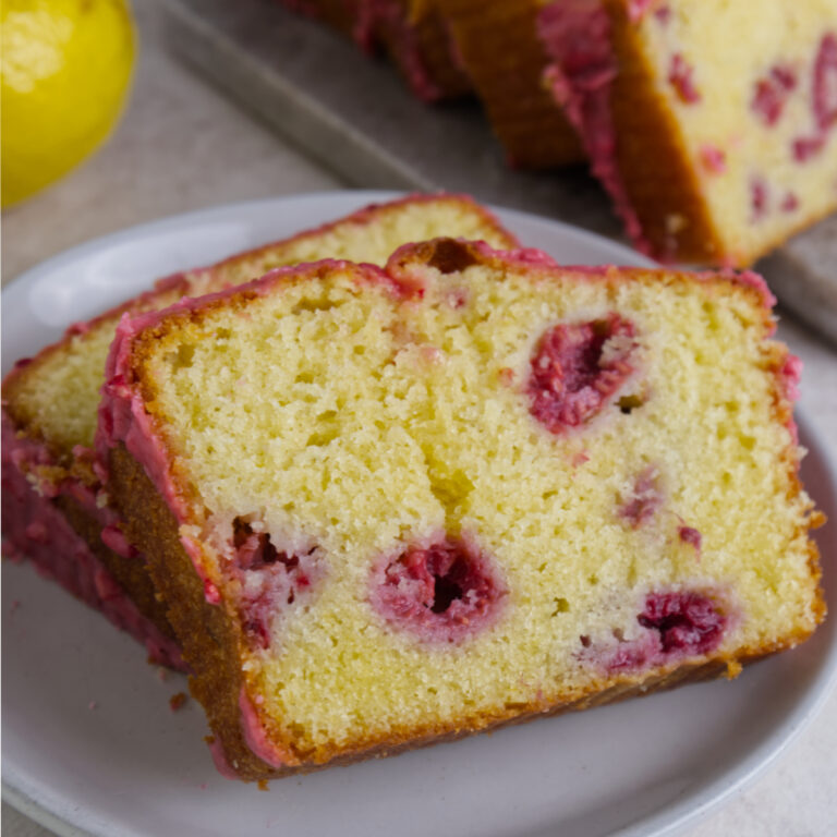Raspberry Lemon Loaf with Raspberry Glaze