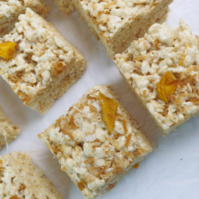 Mango and Sticky Rice Krispie Treats
