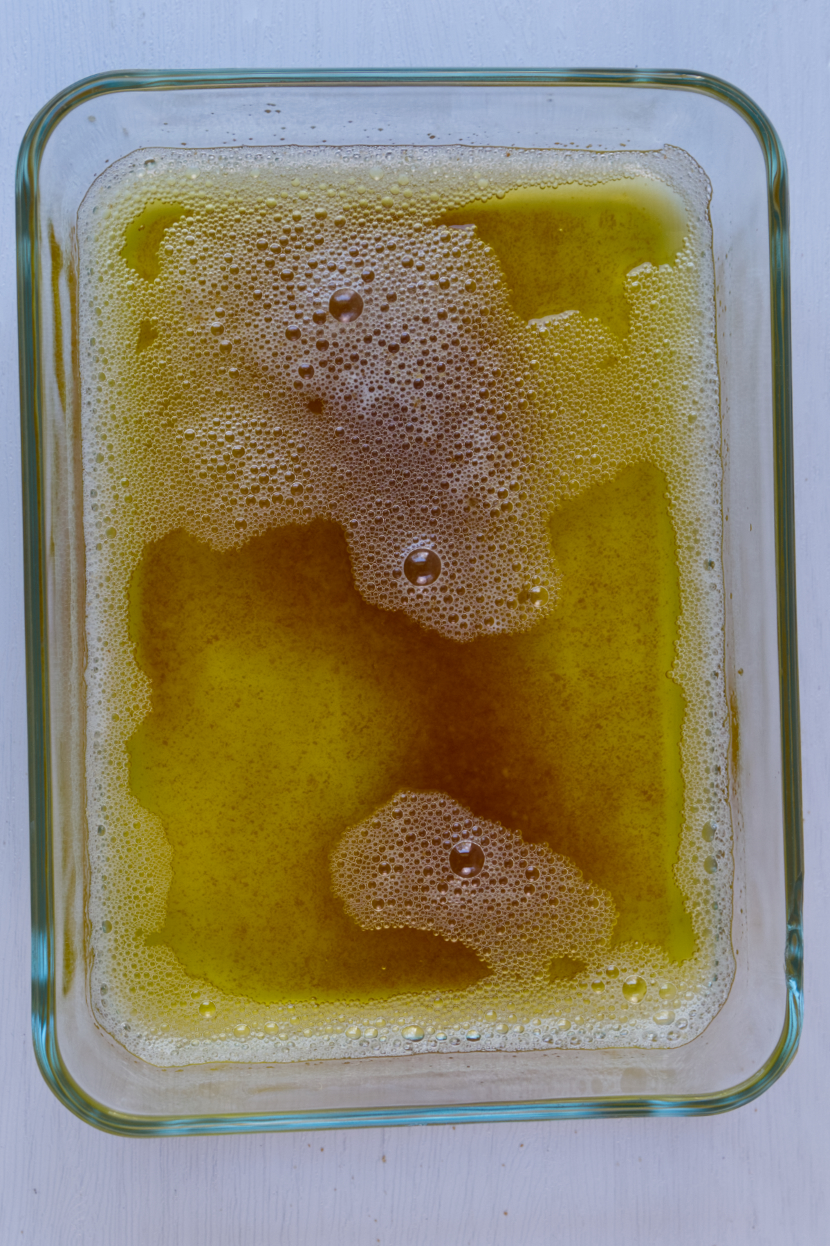 Brown butter cooling in dish
