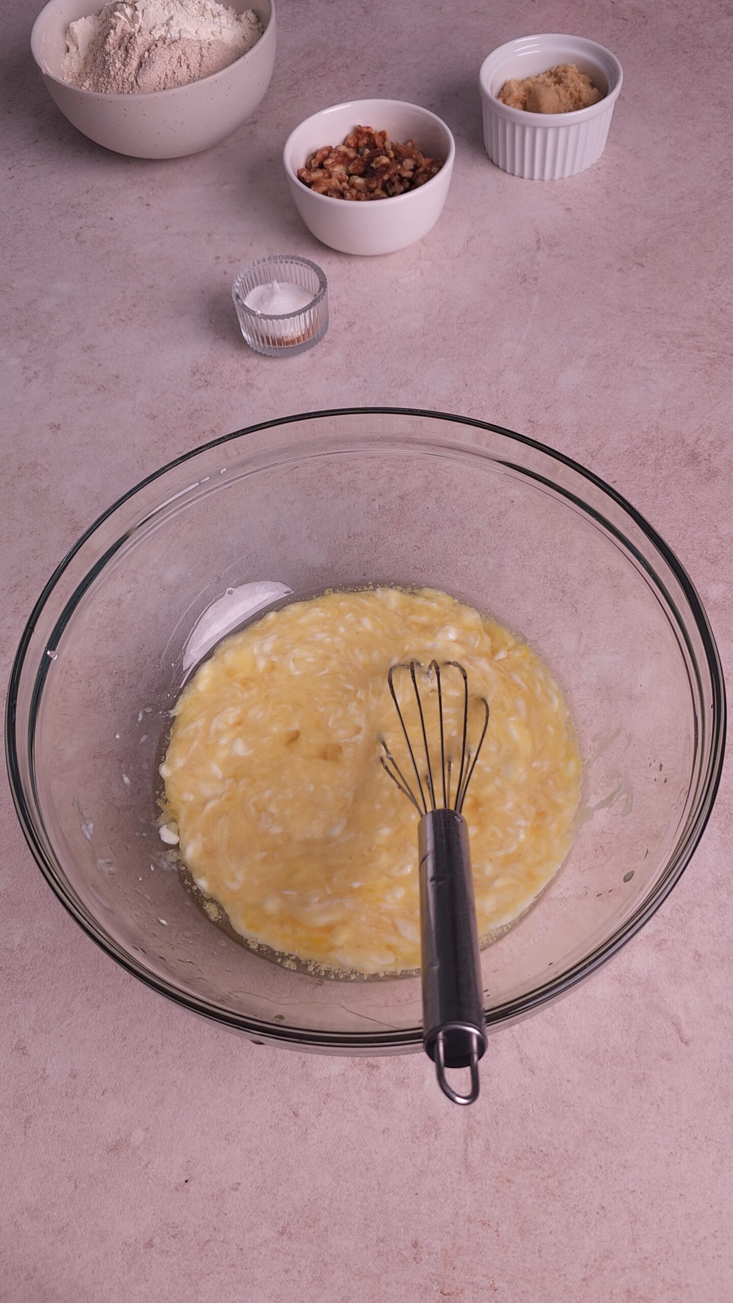 eggs mixed with yogurt, oil, honey