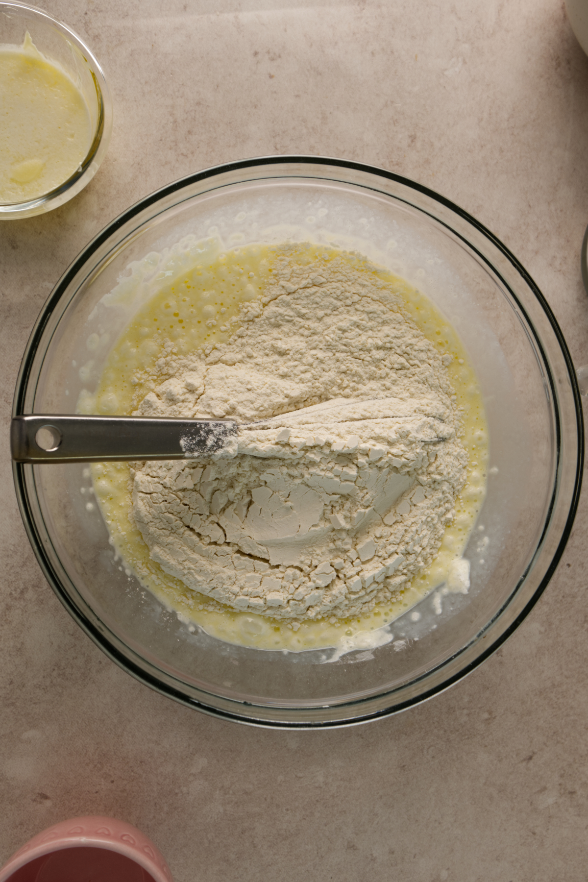 Add whisked dry ingredients