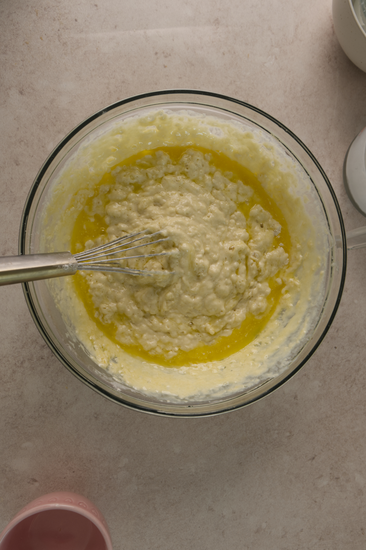 Add in melted butter