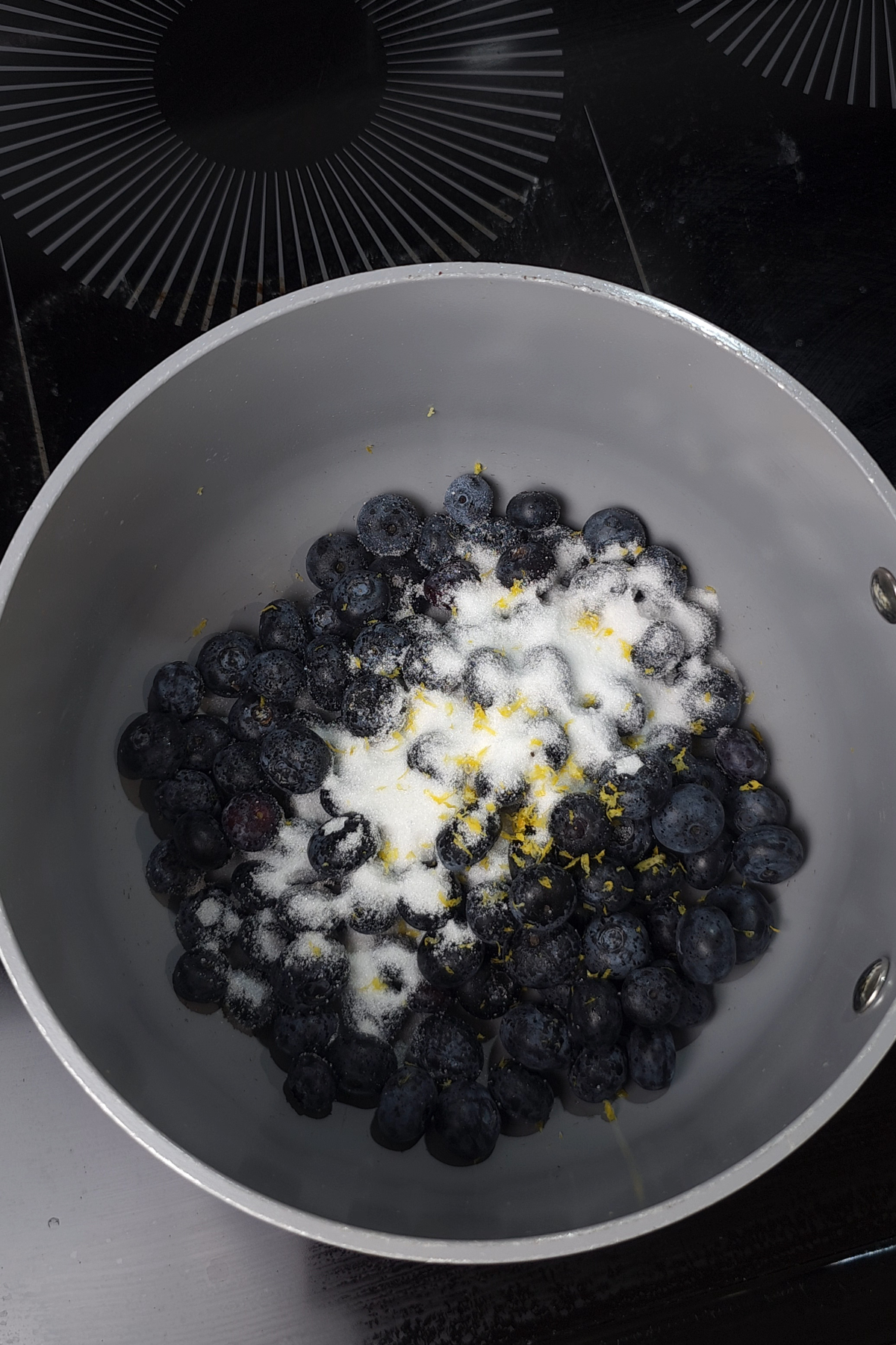 blueberries cooked with lemon and sugar