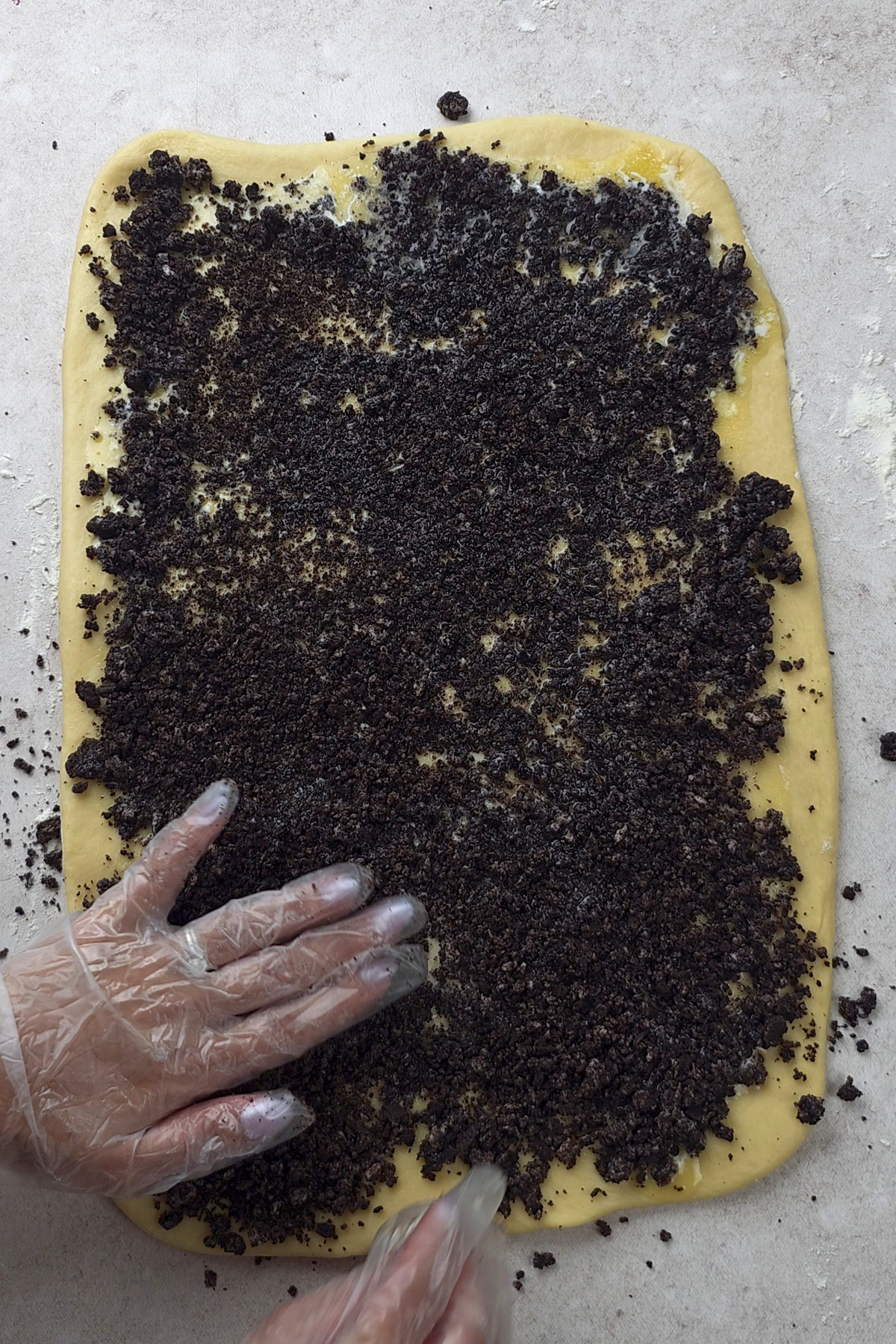 add crushed oreo crumbs
