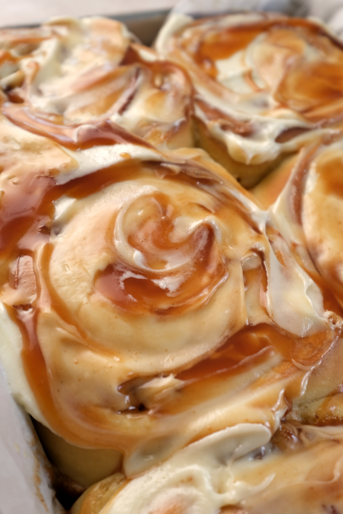 Caramel Apple Cinnamon Rolls Main Image Iced