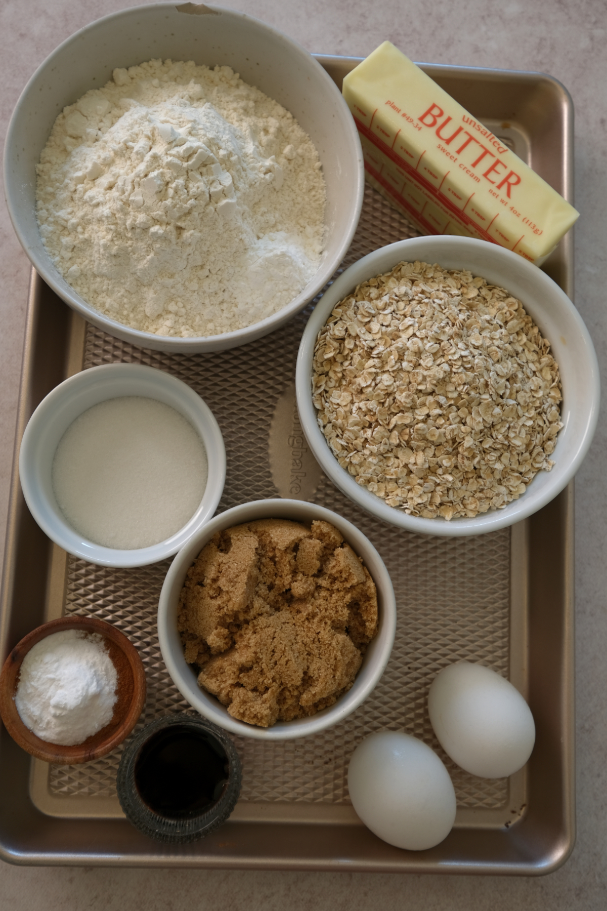ingredients on baking tray