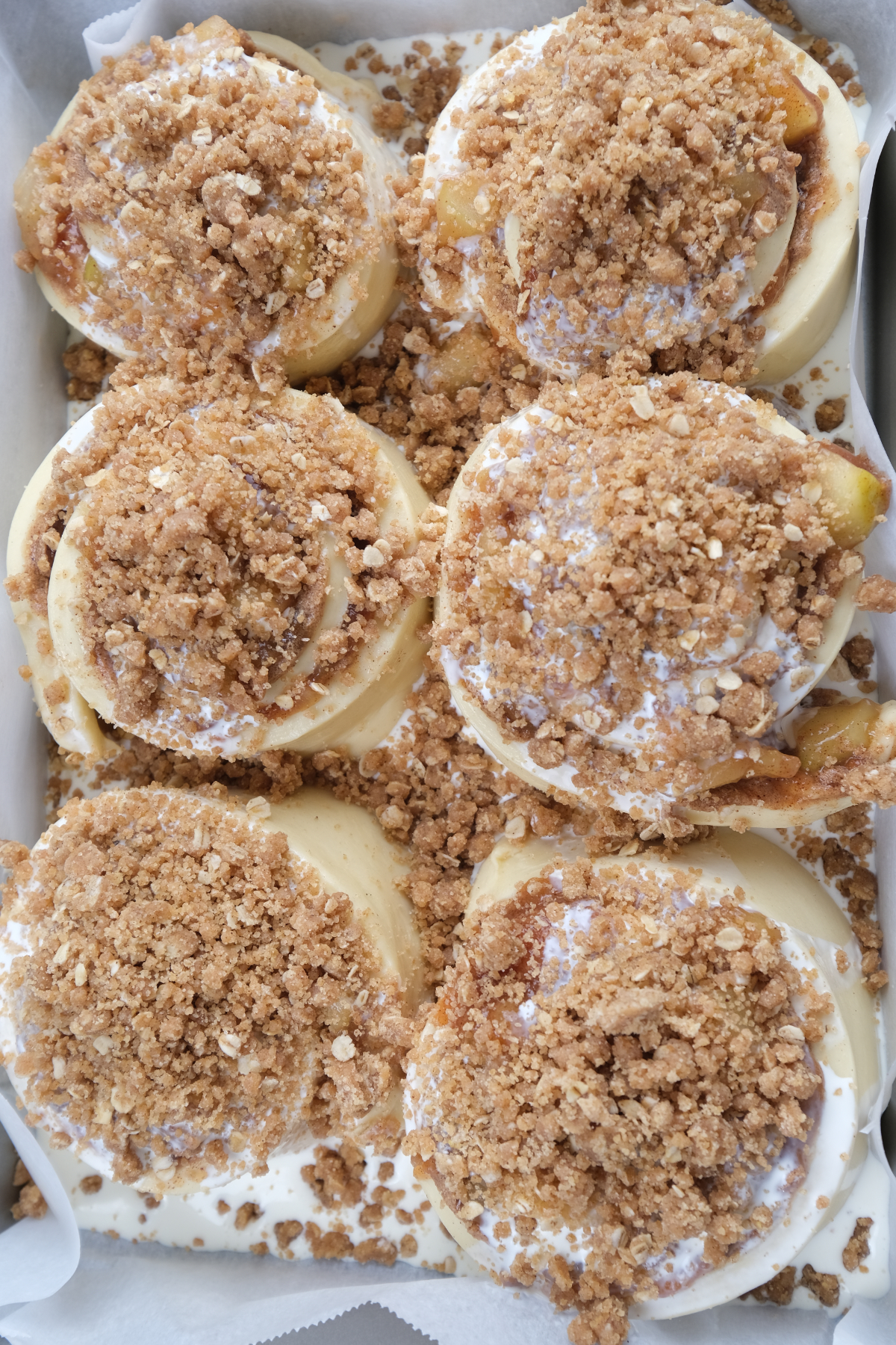 add oat crumble topping