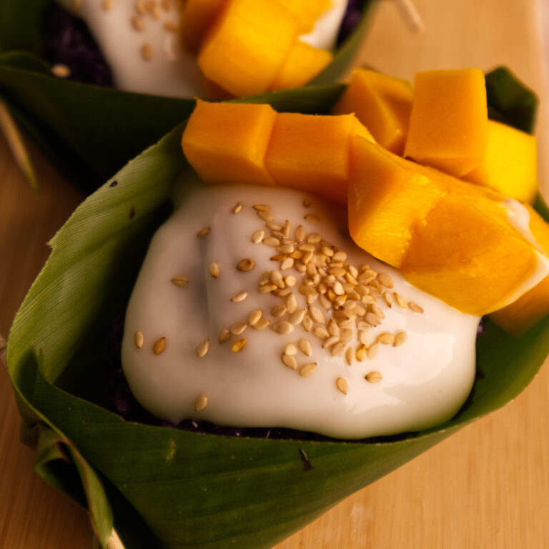 Easy Ube Mango Sticky Rice