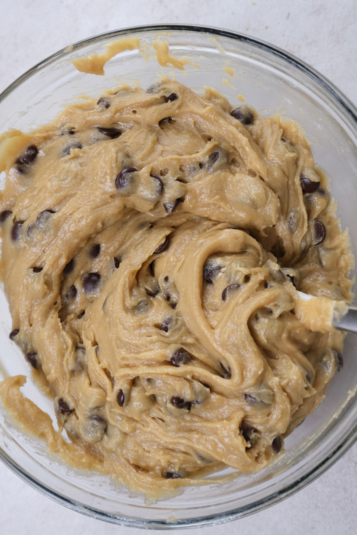 sourdough chocolate cookie dough is sticky and wet