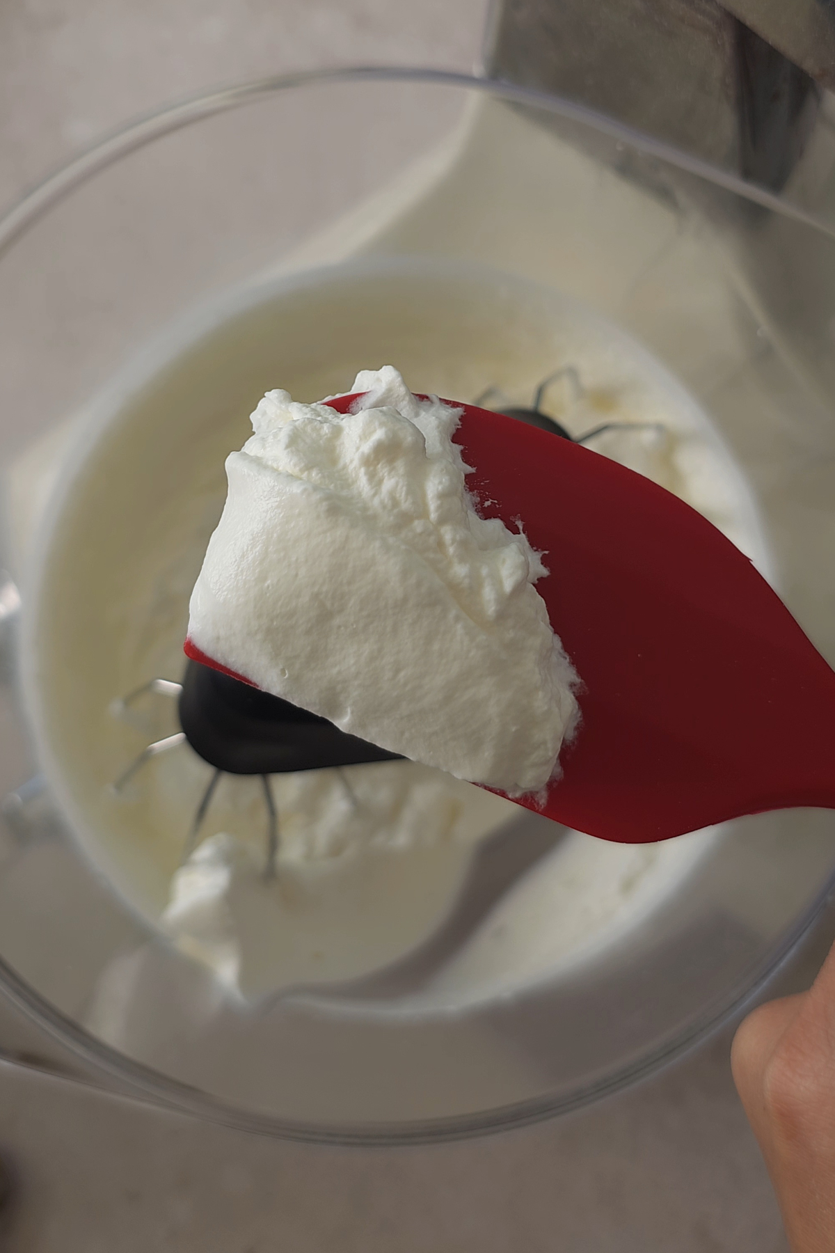 whipped heavy cream to stiff