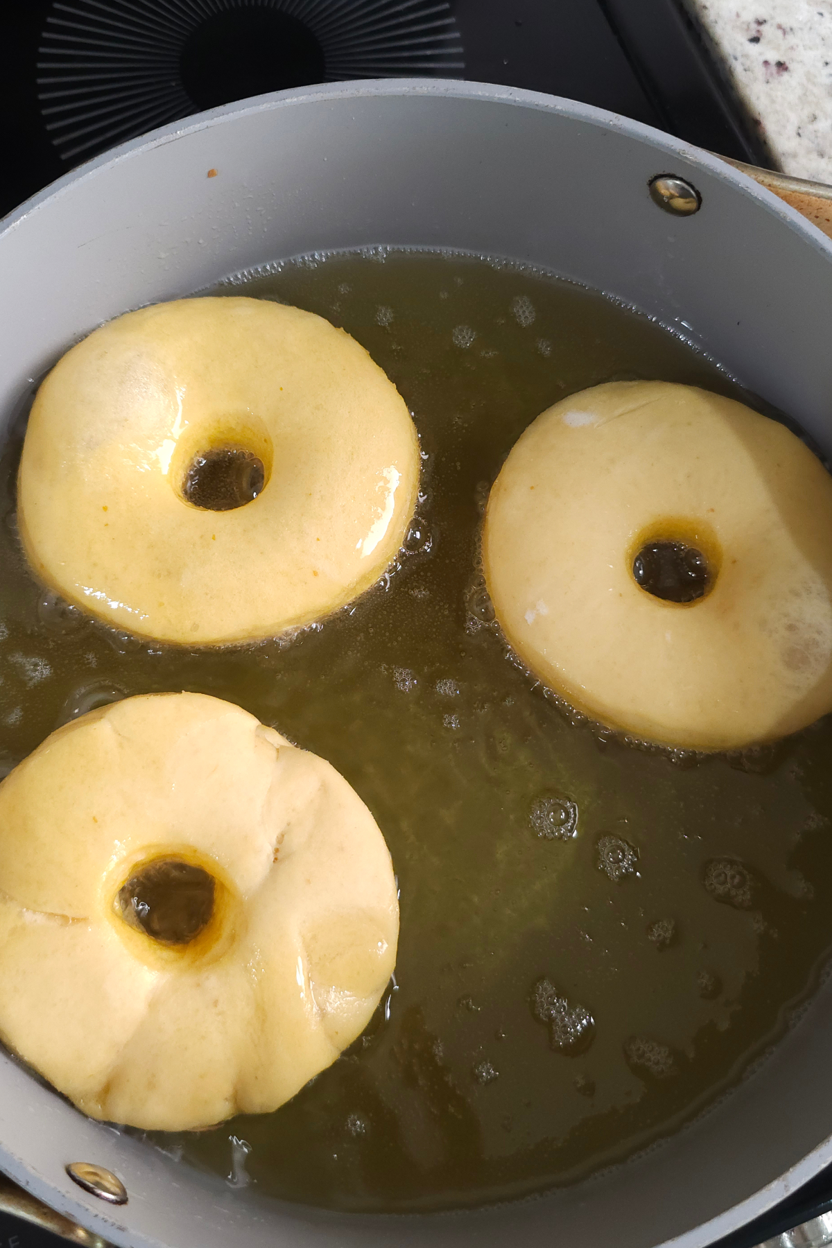 pumpkin donuts frying
