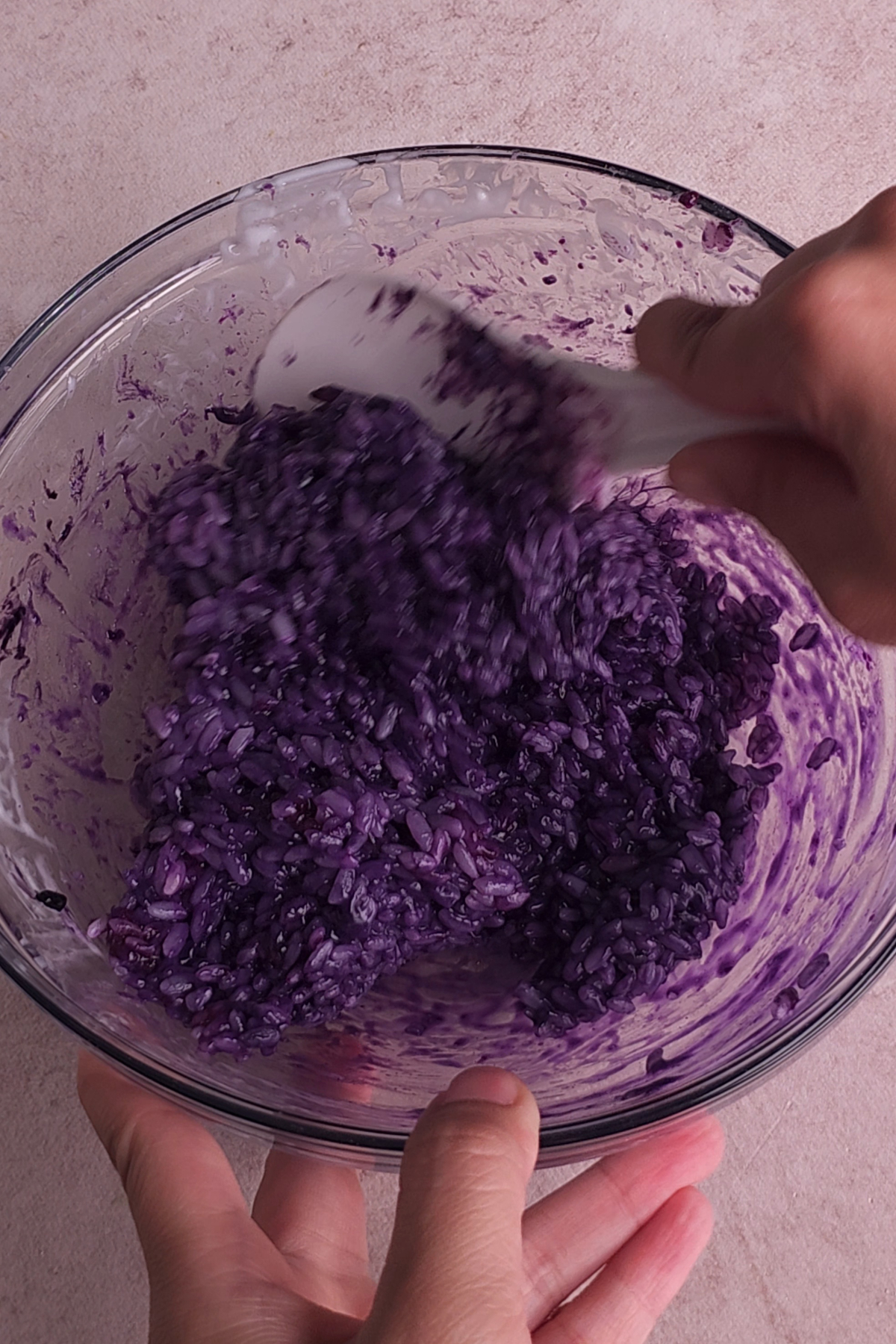 vibrant ube sweet rice