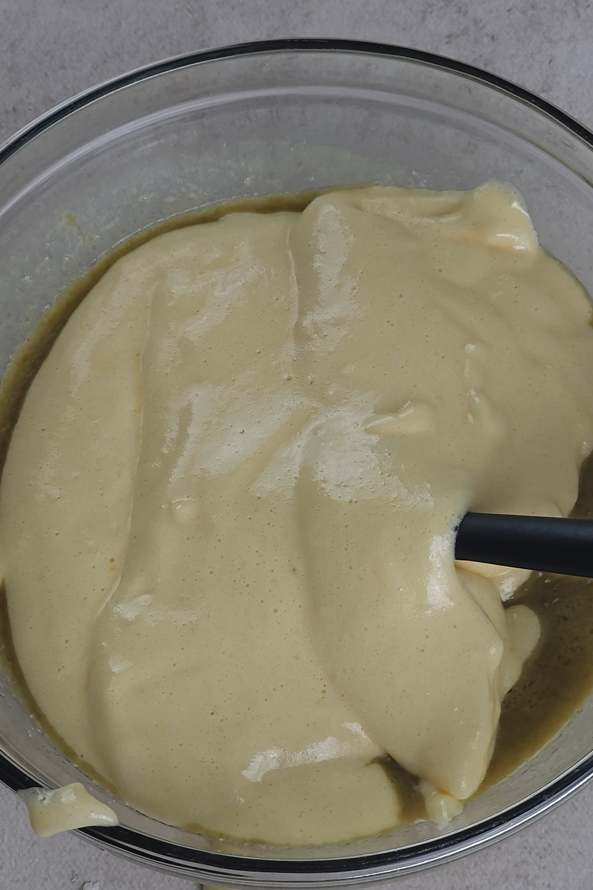 fold one third of batter into pistachio paste