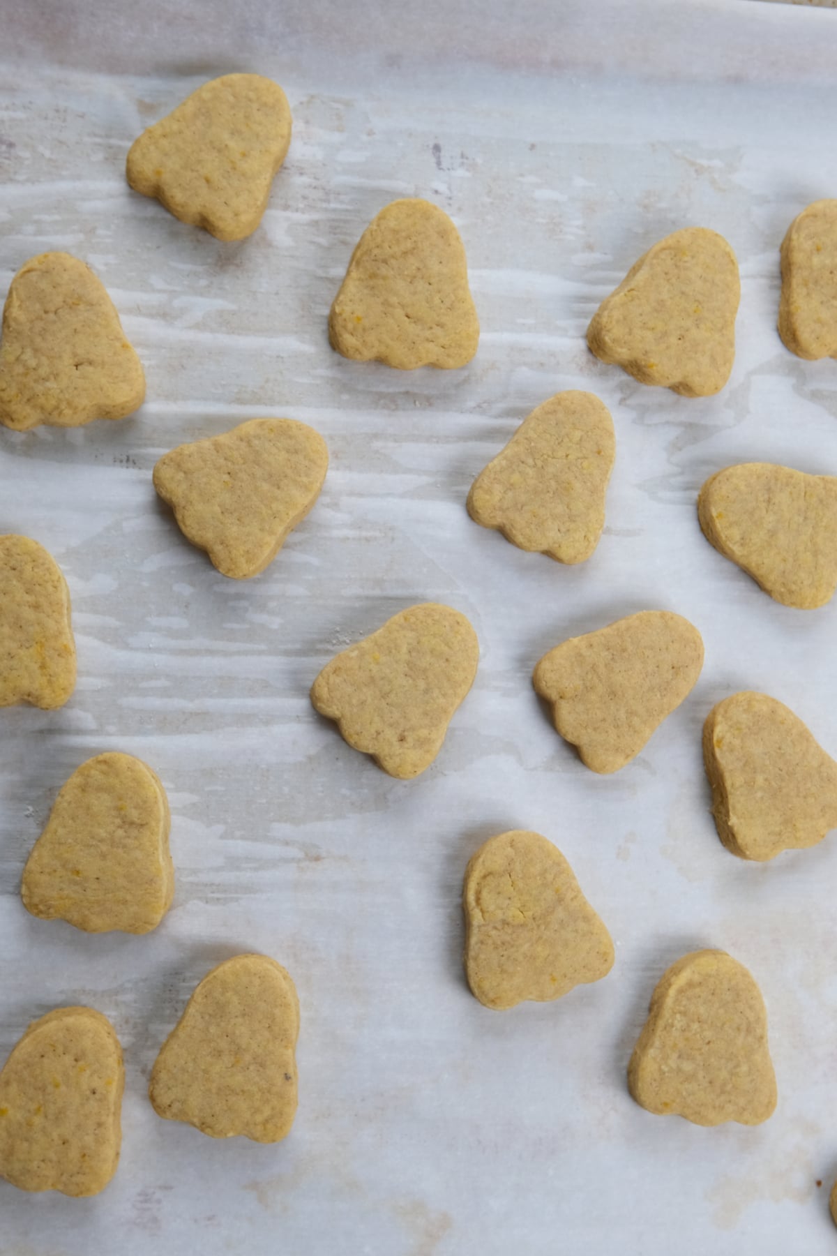 baked ghost cut out cookies