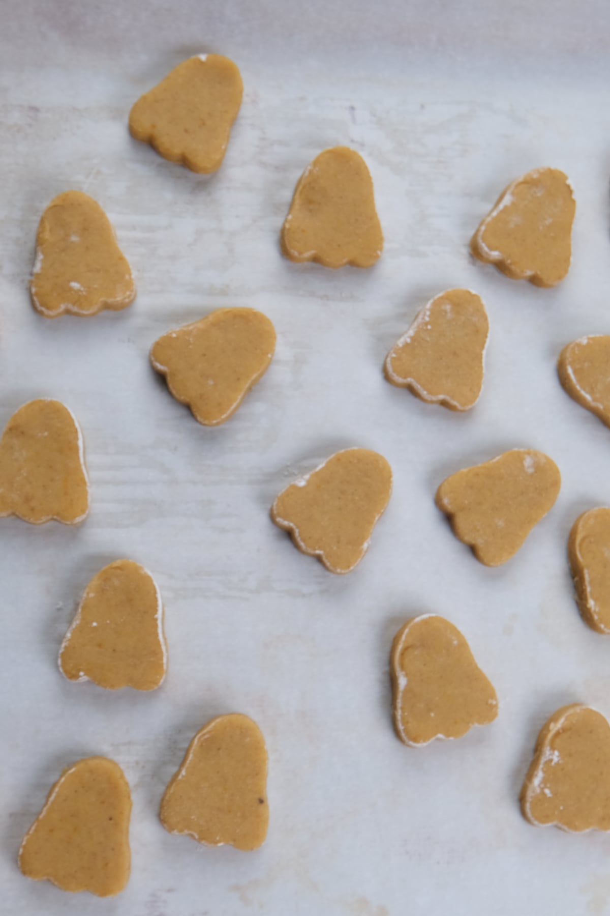 cut out ghost cookie dough- not baked
