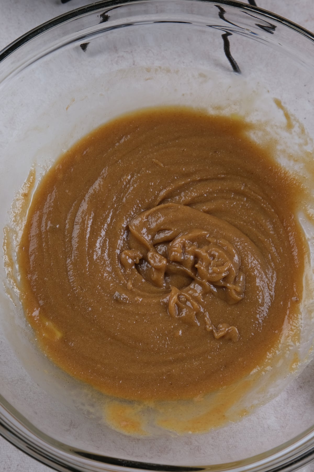 butter, sugars are mixed until combined