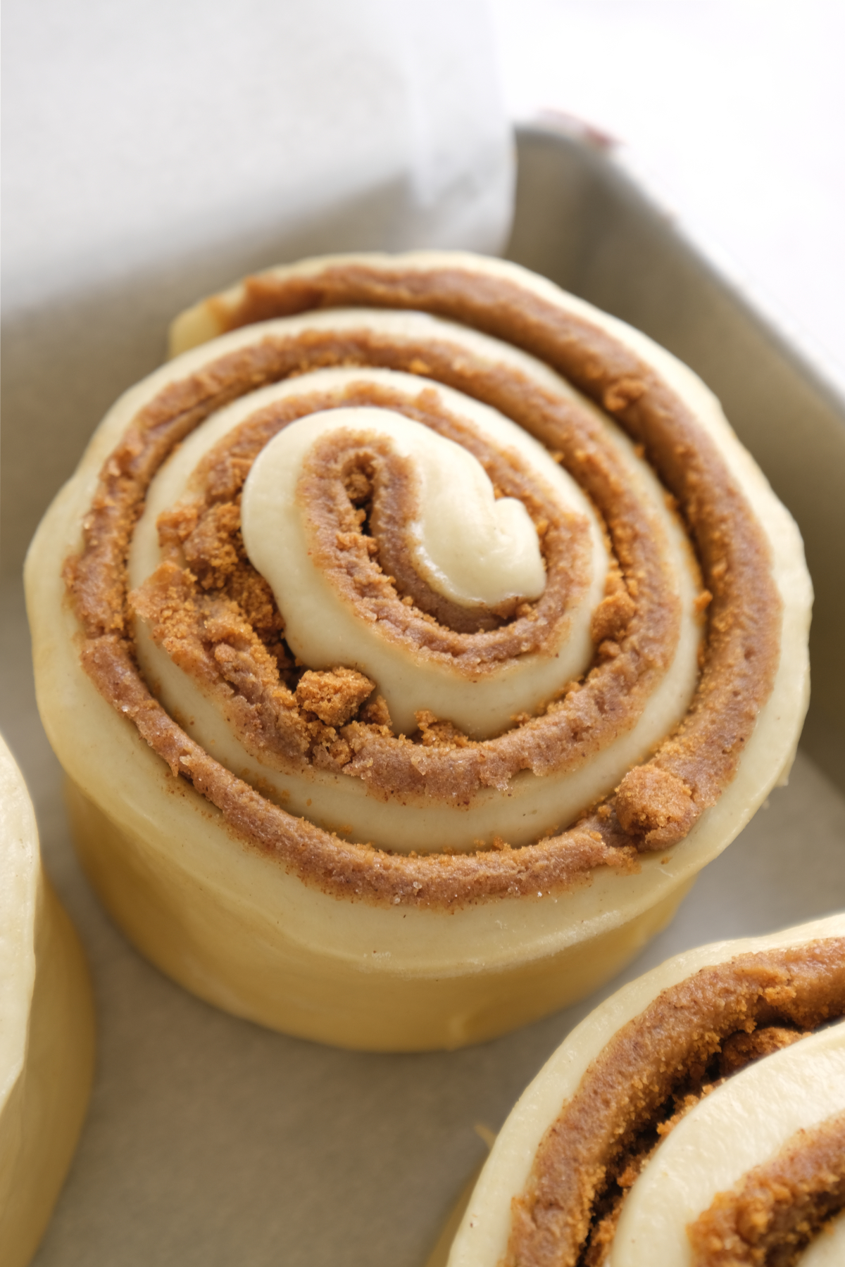 one single photo of Biscoff cinnamon roll