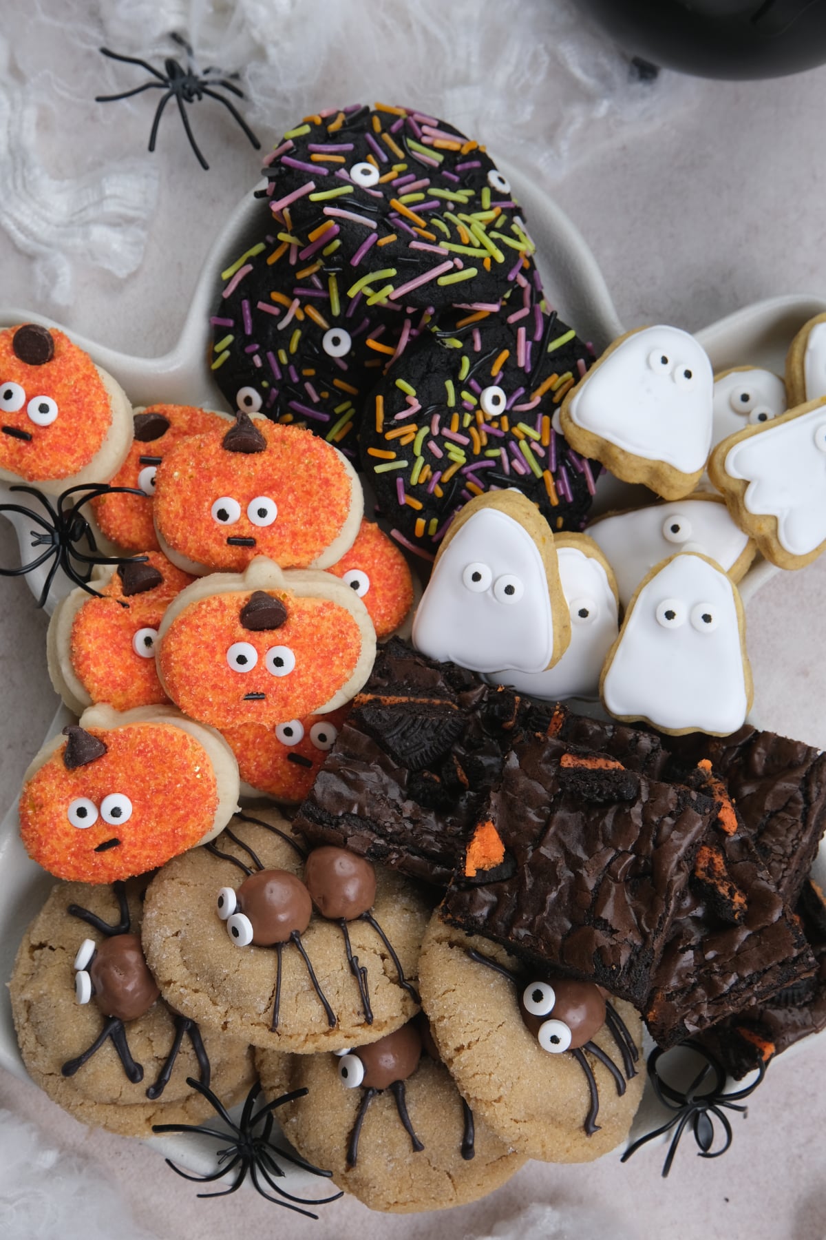 easy halloween cookie on tray